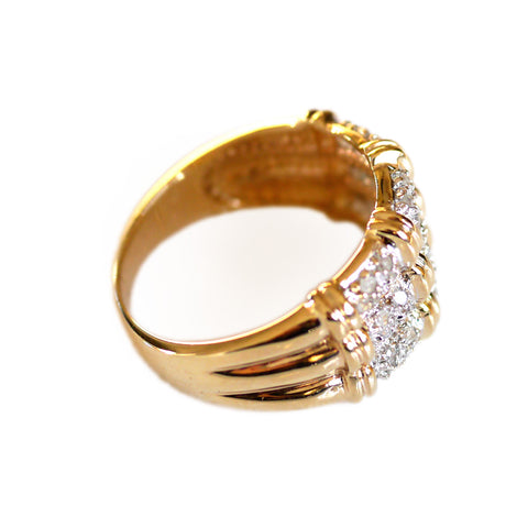 Dazzling Diamond Bamboo Ring