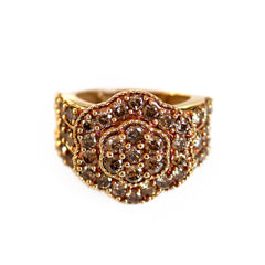 Champagne Diamond Camellia Cocktail Ring