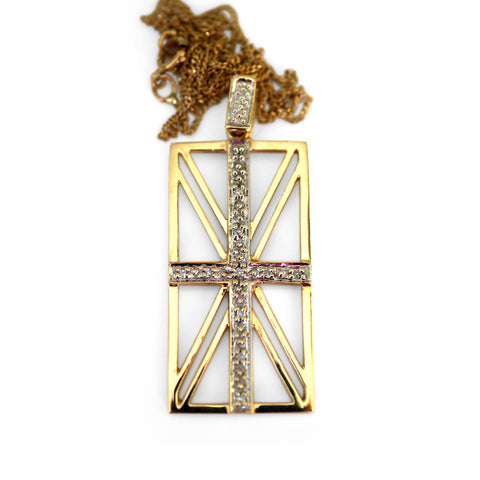 Diamond & Gold Union Jack Necklace