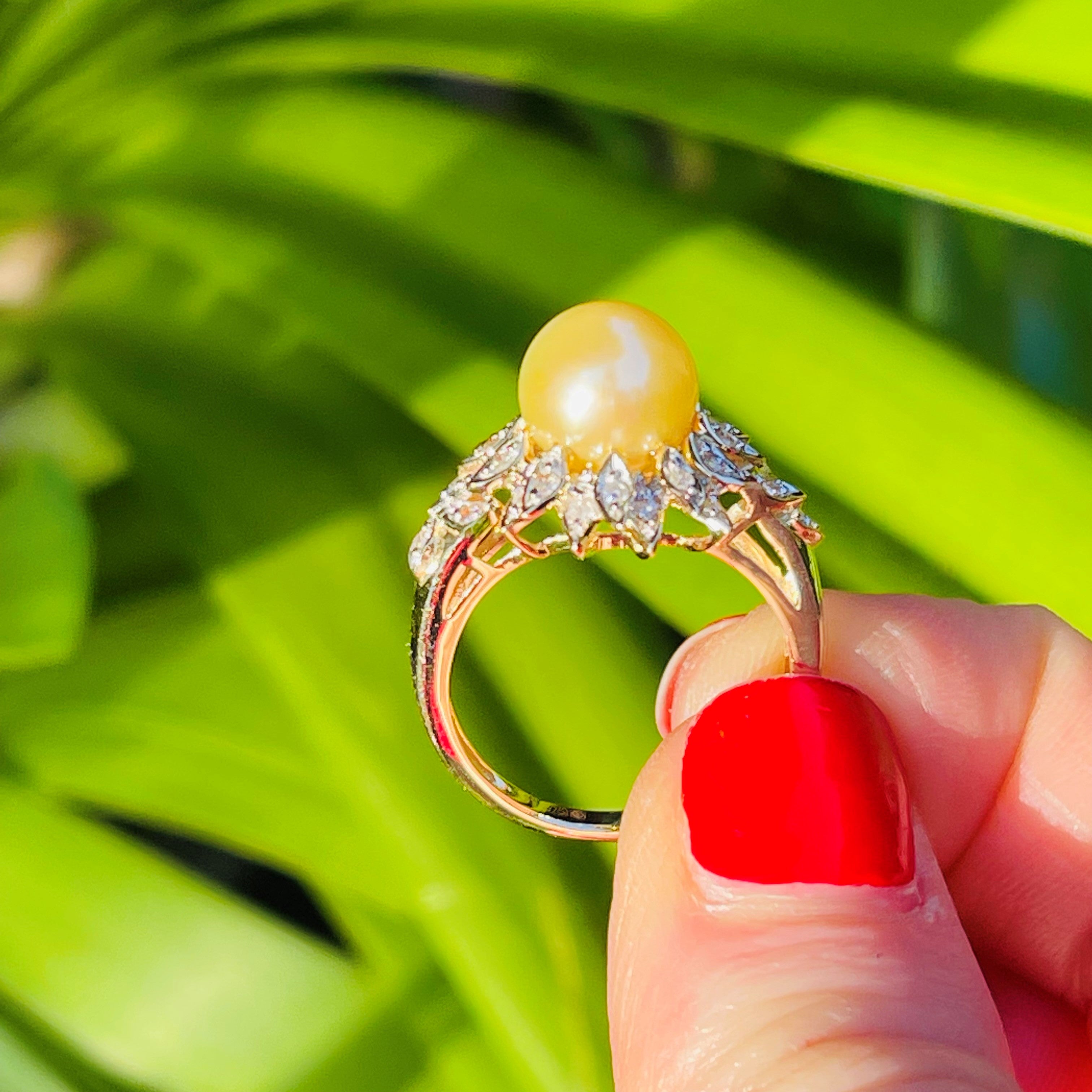 Diamond and Pearl Dress Ring