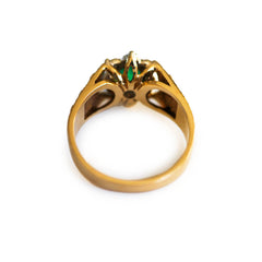 Diamonds and Emerald Barked Ring 1975