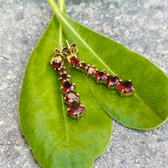 Glittering Garnet Drop Earrings