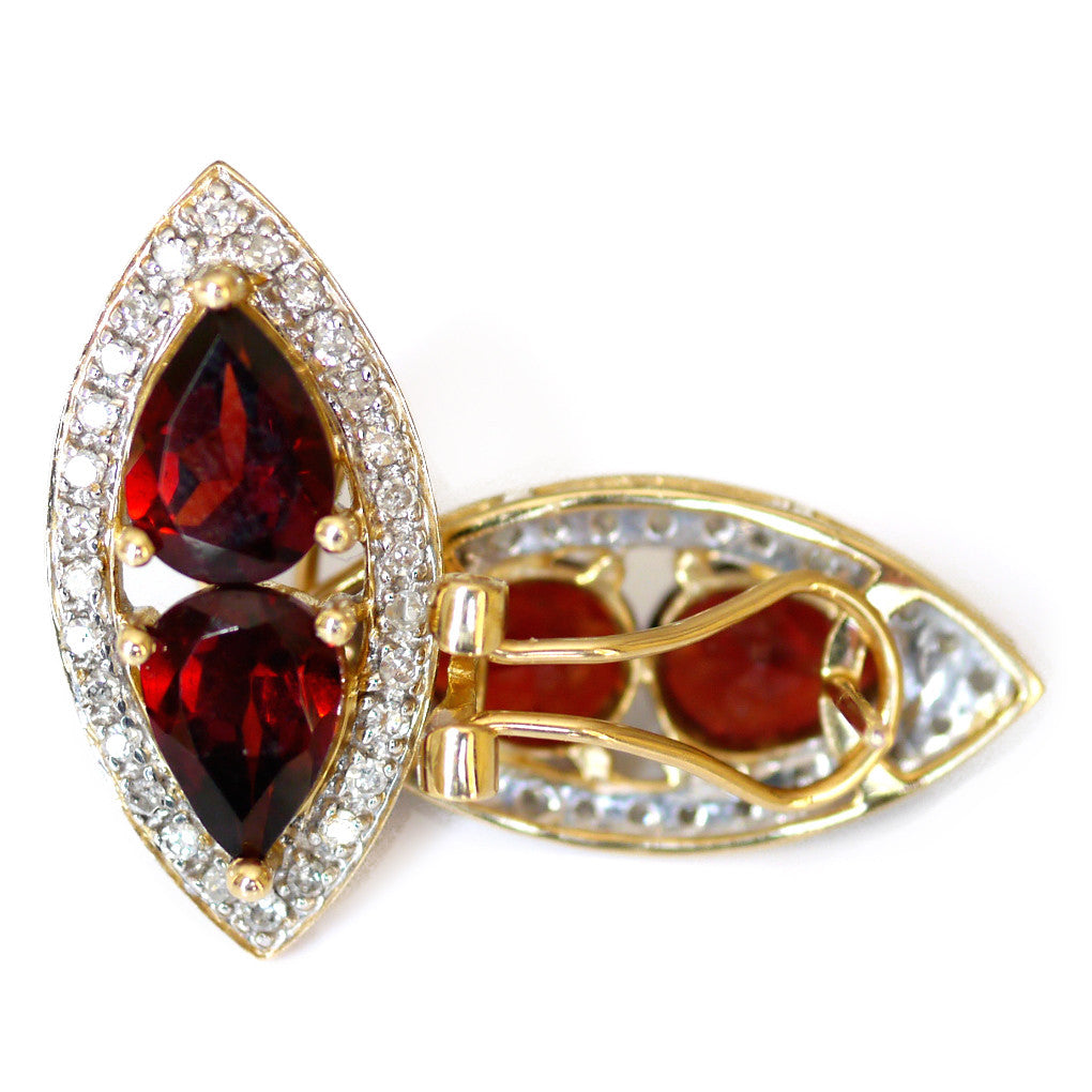 Vintage Garnet and Diamond Earrings