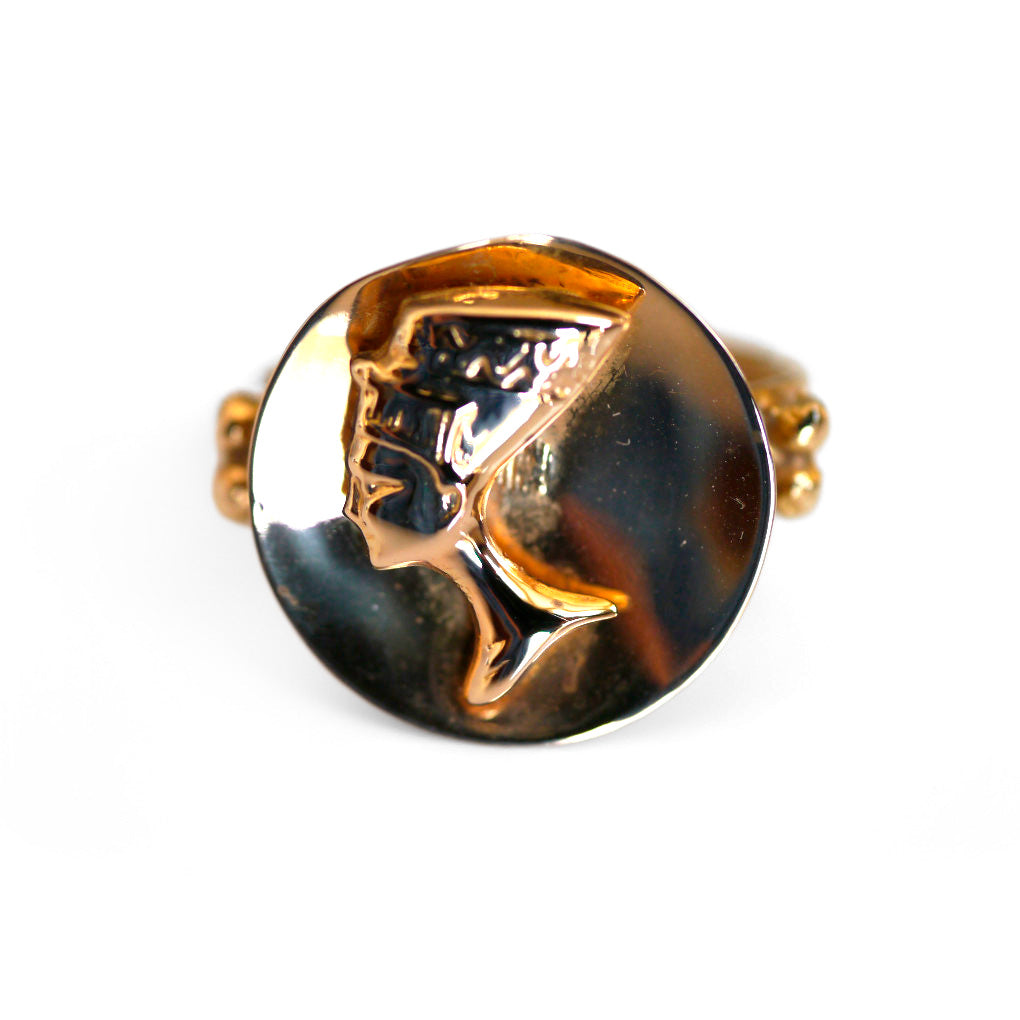 Vintage Gold Ring Queen Nefertiti Dress Ring