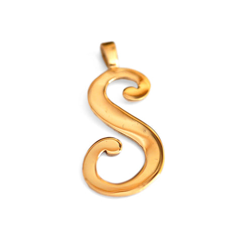 Vintage Gold Initial S Pendant