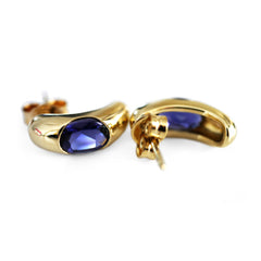 Iolite Goddess Gold Hoops
