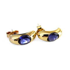 Iolite Goddess Gold Hoops
