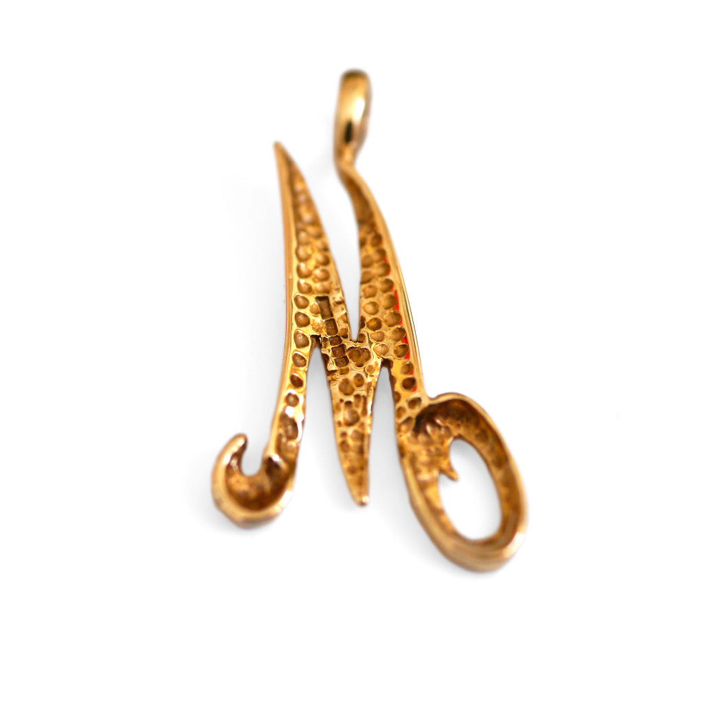 Gold Vintage Initial M Pendant