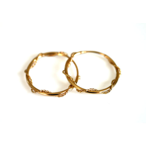 Vintage Earrings Gold Nautical Large Hoops