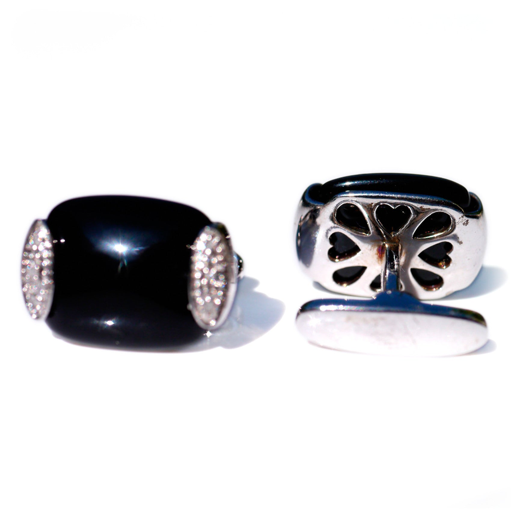 Silver Linings: Black Onyx & Pave Diamond Cufflinks
