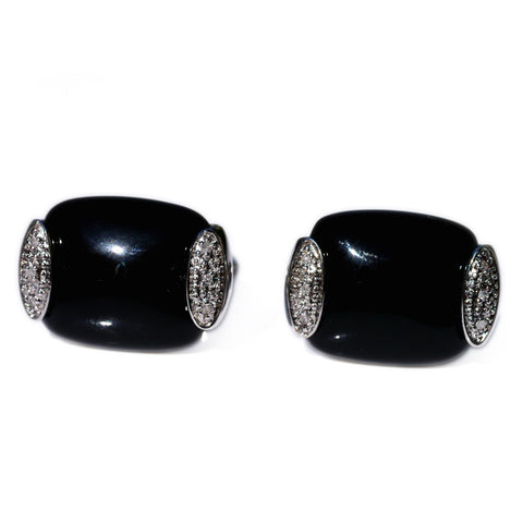 Silver Linings: Black Onyx & Pave Diamond Cufflinks