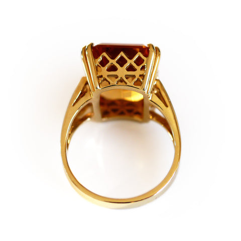 Citrine Emerald Cut Ring