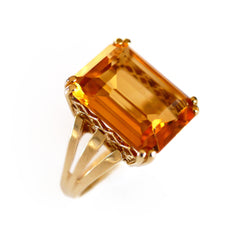 Citrine Emerald Cut Ring