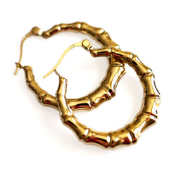 Gold Glorious Gold: Bamboo Hoop Earrings