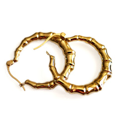 Gold Glorious Gold: Bamboo Hoop Earrings