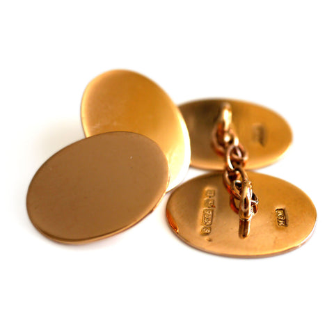 Gold Glorious Gold: Oval Plain Cufflinks