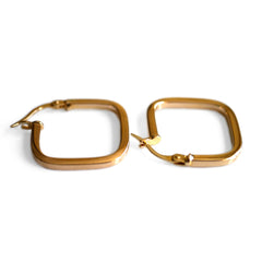 Gold Glorious Gold: Square Hoops (Medium)