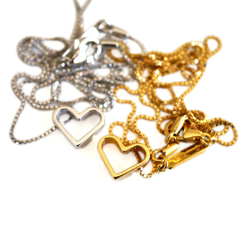 Vintage Gold Beating Heart Necklaces