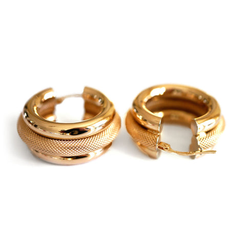 Gold Glorious Gold: Oversized Textured Gold Hoop Earrings