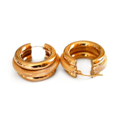 Gold Glorious Gold: Oversized Textured Gold Hoop Earrings