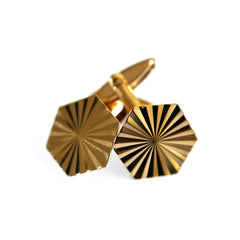 Vintage Jewellery 1960s Gold Hexagonal Cufflinks