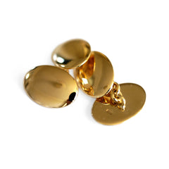 Mens Vintage Jewellery Gold Classic Oval Plain Cufflinks