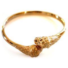 Gold Glorious Gold: 1980s Double Headed Lion Torque Bangle