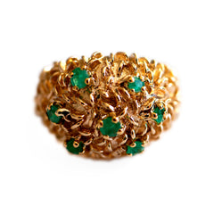 Elegant Emerald 1960s Cocktail Ring