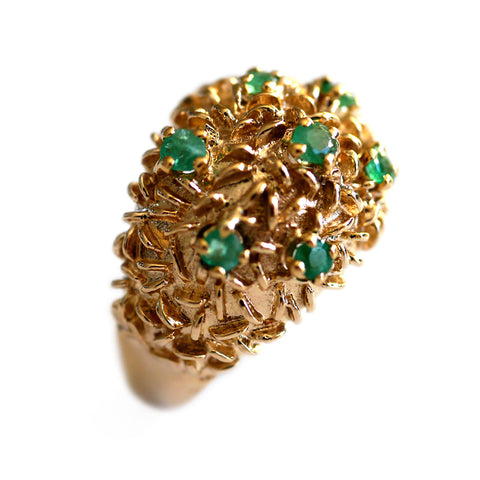 Elegant Emerald 1960s Cocktail Ring