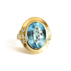 Rockstar Blue Topaz & Diamond Ring