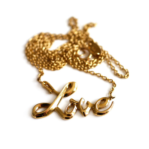 Vintage Gold Love Necklace