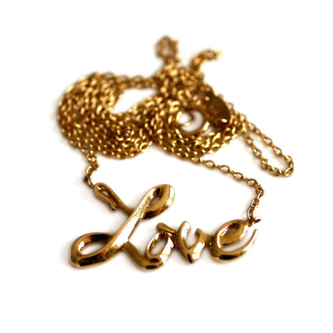 Vintage Gold Love Necklace