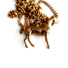 Vintage Jewellery 1970s Gold Horse Necklace