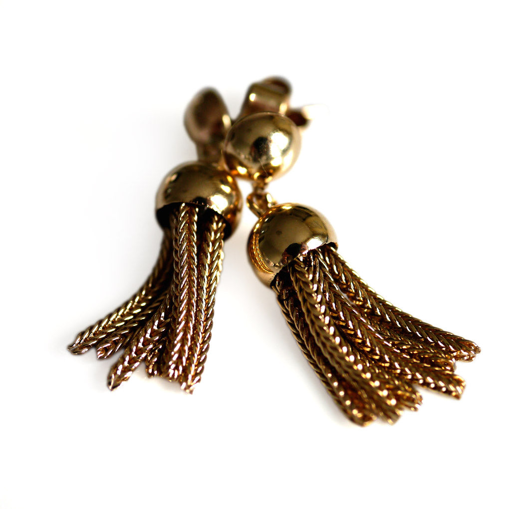 Vintage Tassel Gold Earrings