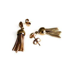 Gold Tassel Vintage Earrings 