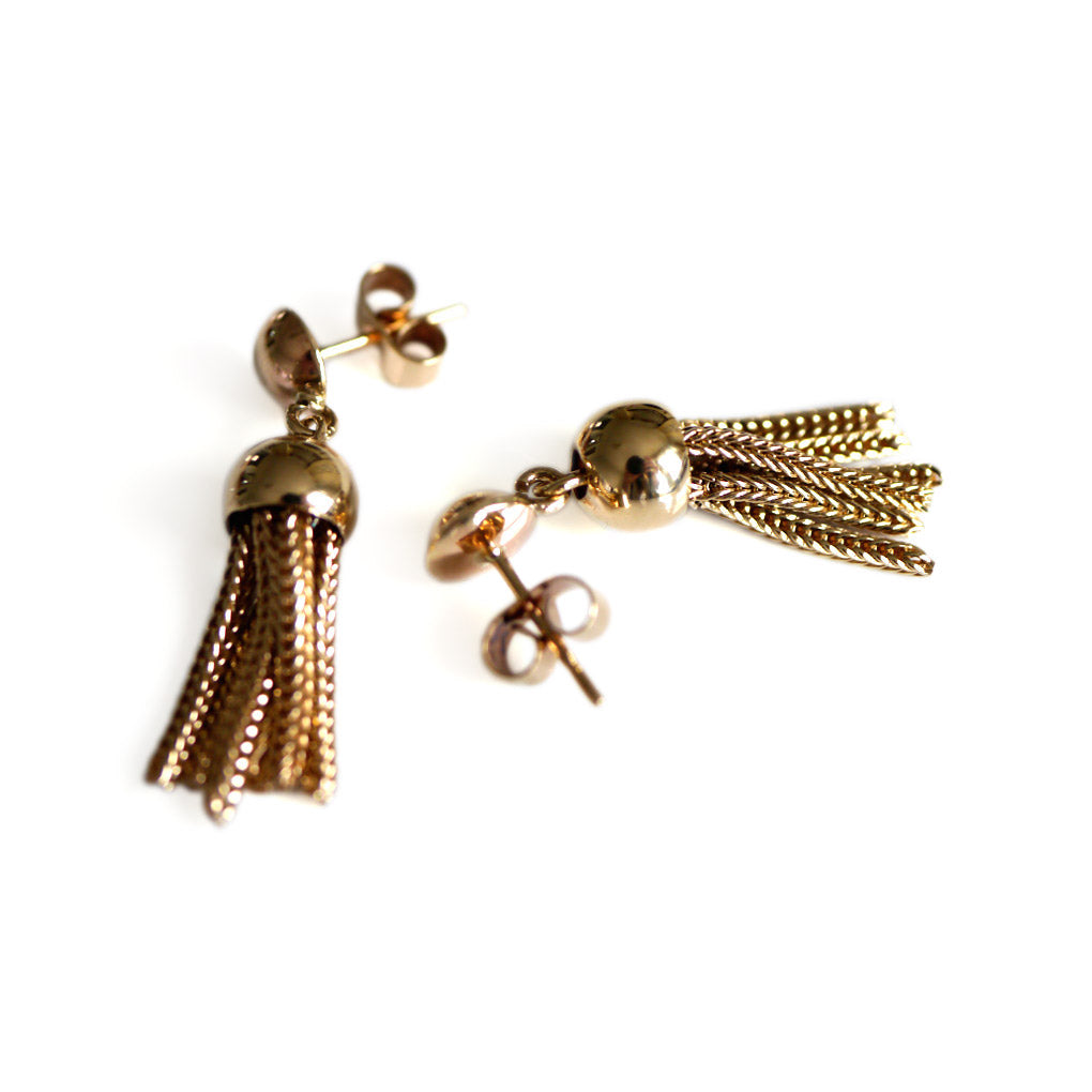 Vintage Gold Tassel Earrings
