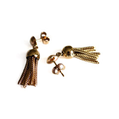 Gold Tassel Vintage Earrings