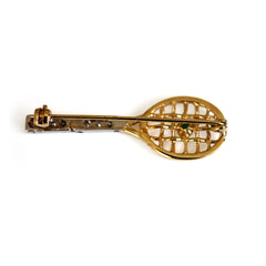 Dazzling Vintage Diamond & Emerald Tennis Racket
