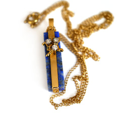 1975 Dazzling Diamond and Lapis Lazuli Necklace