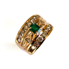 Dazzling Diamond & Emerald Ring