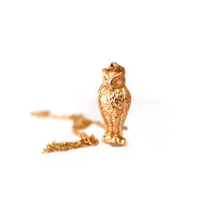 Vintage Gold 1960s Owl Necklace