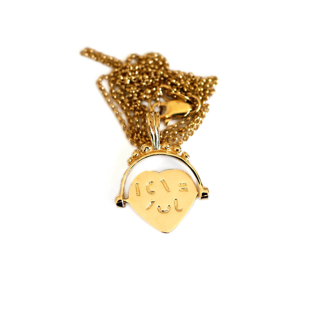 Gold Glorious Gold: I Love You Spinner Necklace