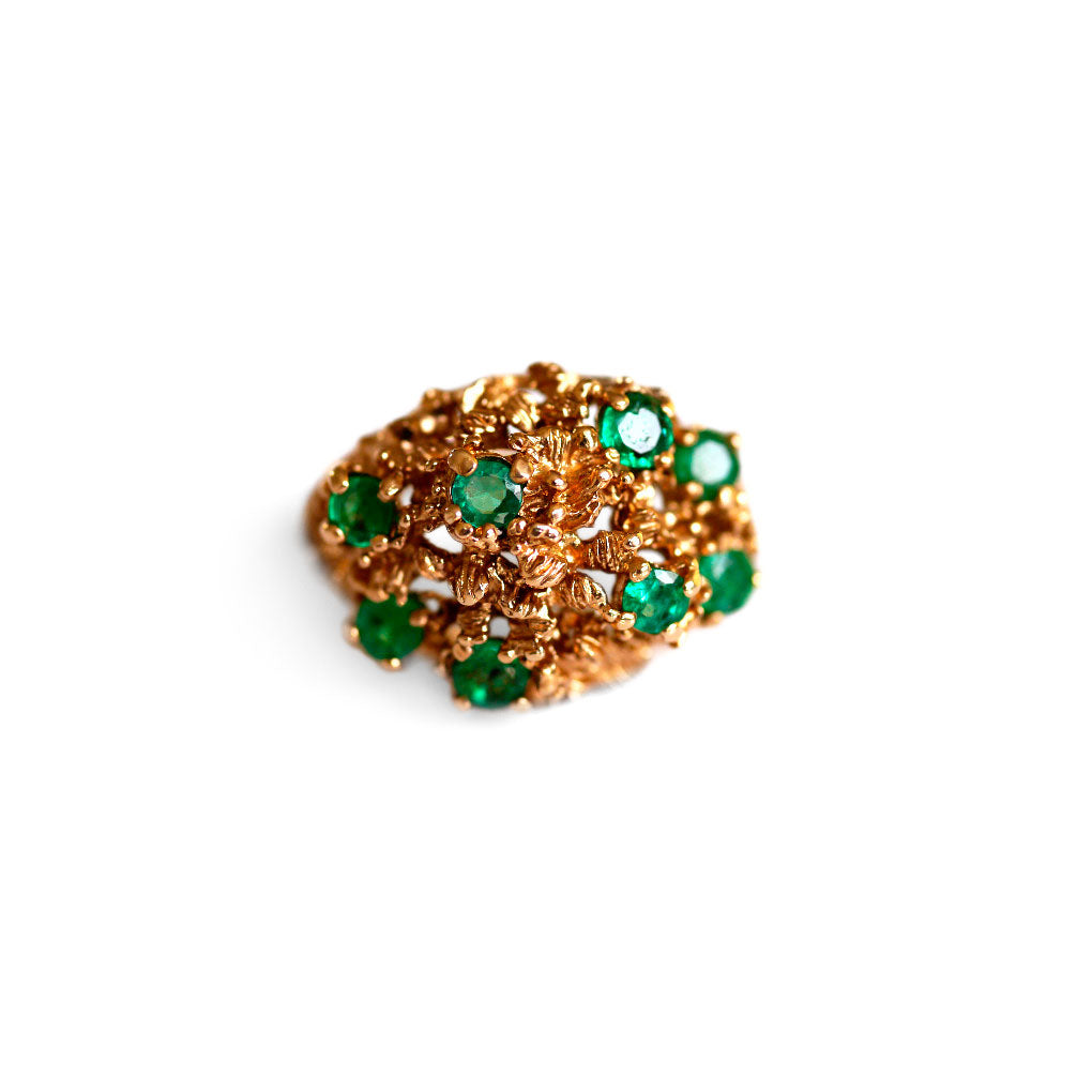 Emerald Cocktail Ring 1970s