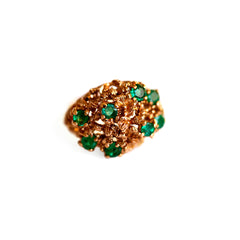 Emerald Cocktail Ring 1970s