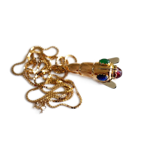 Vintage Bejewelled Rocket Necklace
