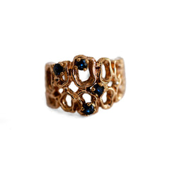 1970s Vintage Modernist Sapphire Ring
