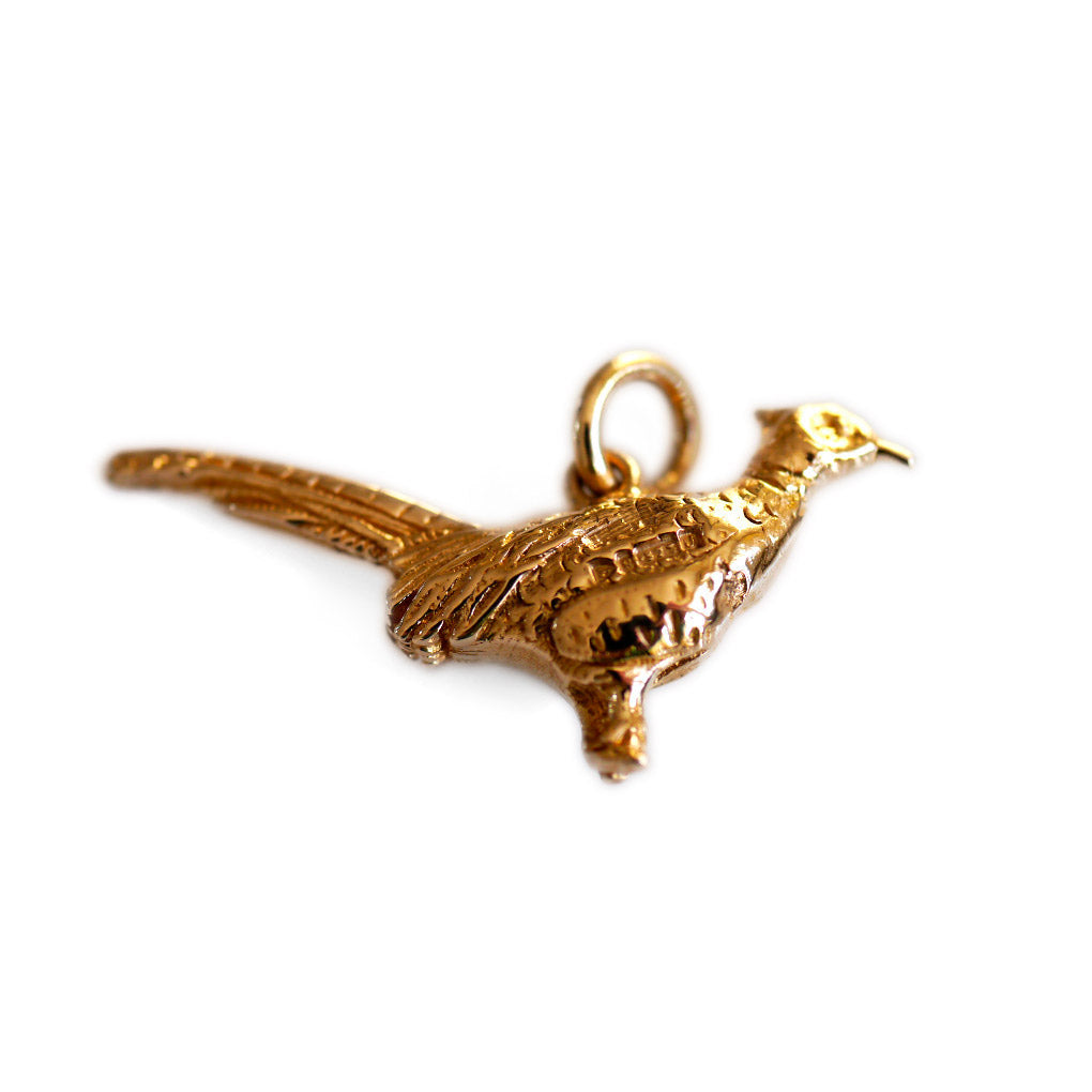 Vintage Gold 1930s Pheasant Pendant