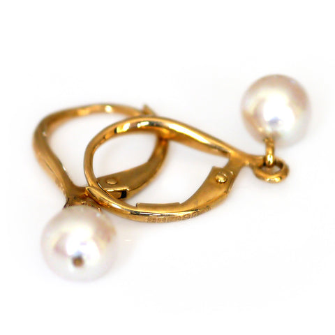 Garrard Hooped Gold and Pearl Earrings