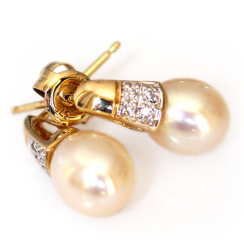 Petit Pearls & Pave Diamond Earrings