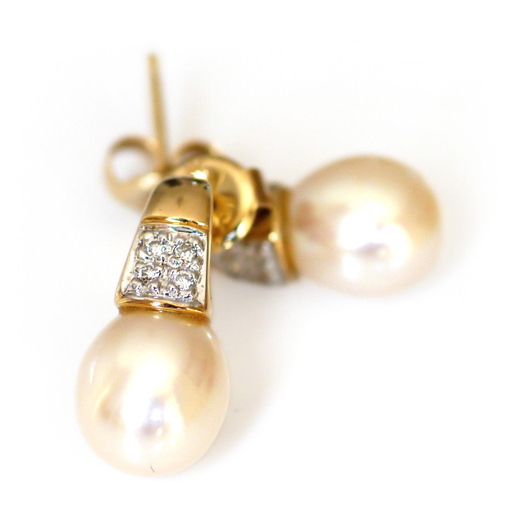 Petit Pearls & Pave Diamond Earrings